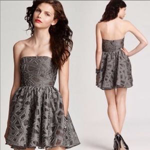 Alice+Olivia Strapless Geometric Cocktail Dress